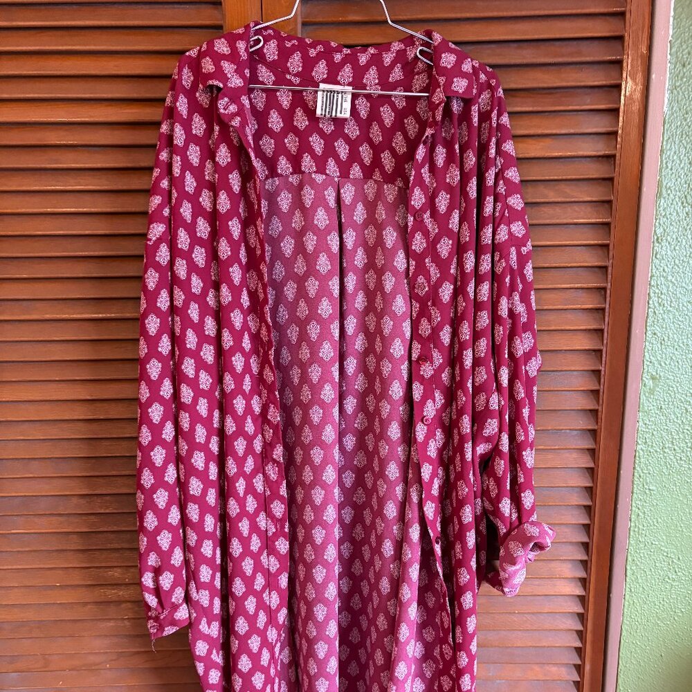 Free People Red Soft Duster/Bed Jacket Size S